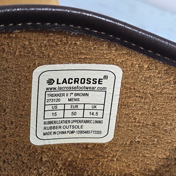 LaCrosse Trekker II 7" Boots Mens Size 15 Brown Leather Rubber Duck Boots Barn - Picture 5 of 8